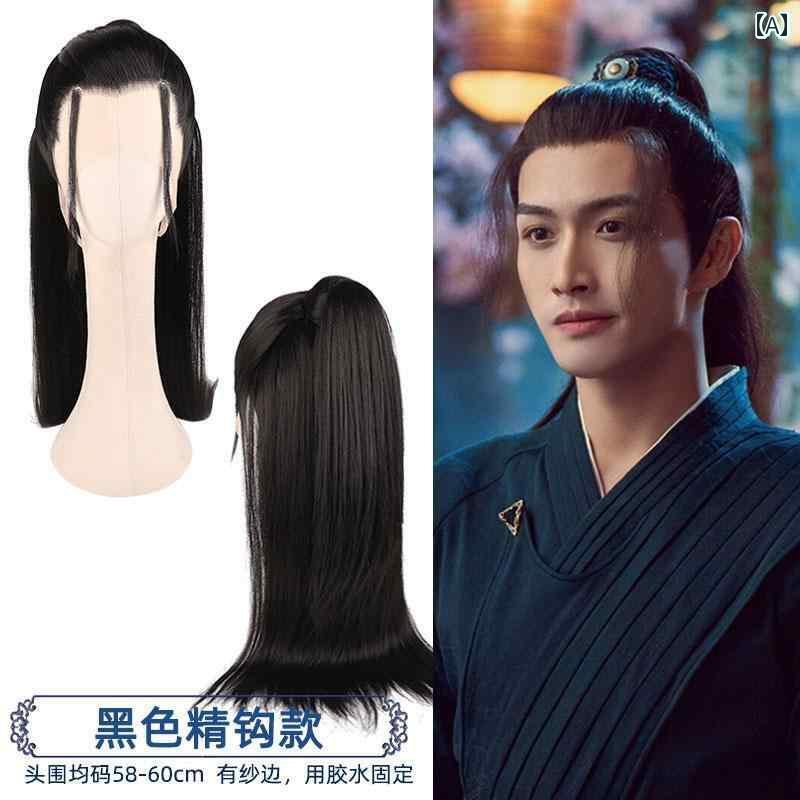 ウィッグ かつら レトロ コスプレ 舞台 演者 小道具 衣装 メンズ セット 細かい フック リアル トウモロコシ ひげ ハンド フック ヘア 漢服 パフォーマ...