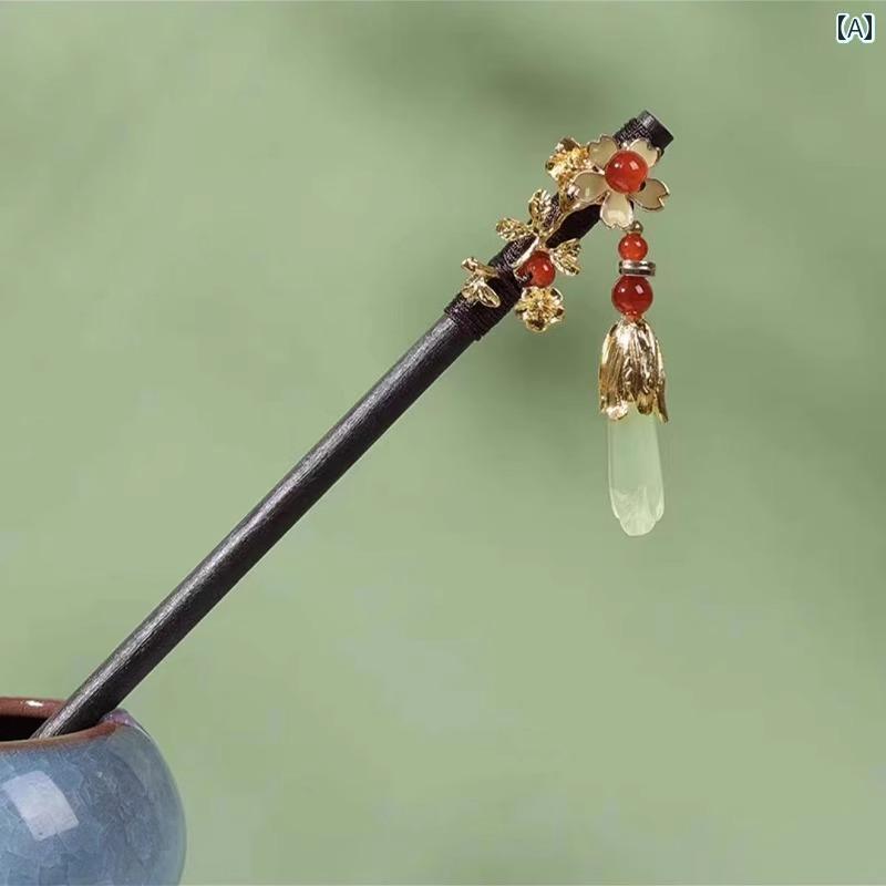 ウィッグ かつら レトロ コスプレ 舞台 演者 小道具 漢服 中国 ポニーテール バッグ 衣装 チャイナ ド..