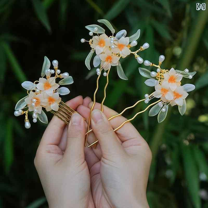 ウィッグ かつら レトロ コスプレ 舞台 演者 小道具 漢服 帽子 ヘアピンセット 衣装 ヘア アクセサリー タッセル アクセサリー フェアリー 漢服 アクセサ...