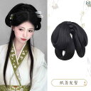 ウィッグ かつら レトロ コスプレ 舞台 演者 小道具 ワンピース ヘア バッグ ヘア パッド フル ヘッド ギア プレーン 優し バック プレスお団子 衣装