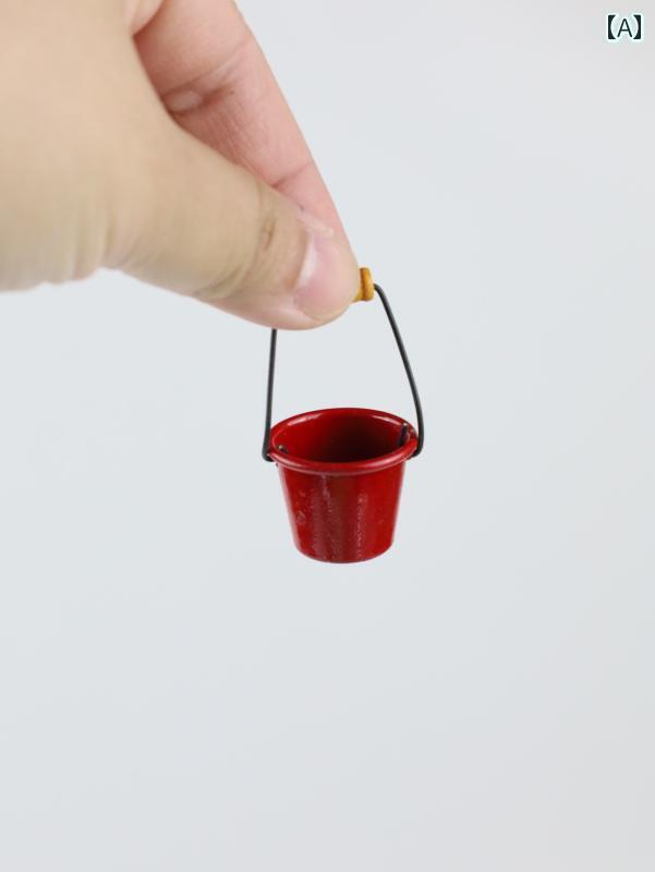ミニチュア おもちゃ 飾り 装飾 インテリア 子供部屋 カフェ 食品 ミニ シミュレーション レトロ 鉄 バケツ 花 水 まき 缶 ミルク タンク バケツ