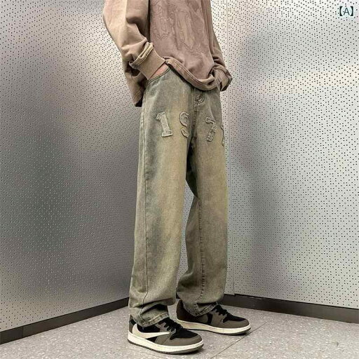 メンズ ズボン ボトムス パンツ おしゃれ アメリカン ジーンズ 秋冬 オールド ゆったり ワイドレッグ ストリート レトロ カジュアル メンズ ズボン ボトムス パンツ おしゃれ アメリカン ジーンズ 秋冬 オールド ゆったり ワイドレッグ ストリート レトロ カジュアル