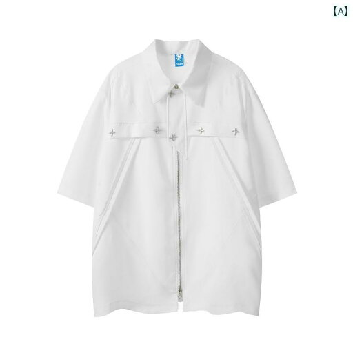 メンズ トップス Tシャツ 春夏 おしゃれ アメリカン シャツ ジッパー カーディガン メタルクロス 半袖 メンズ トップス Tシャツ 春夏 おしゃれ アメリカン シャツ ジッパー カーディガン メタルクロス 半袖