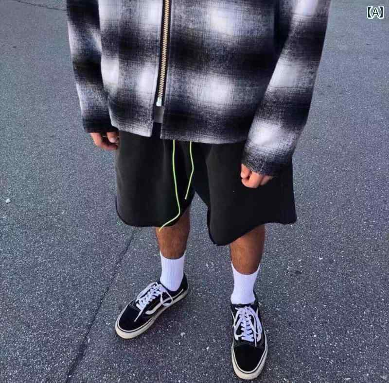 メンズ ズボン ボトムス パンツ おしゃれ 蛍光 グリーン 巾着 ナイフ カット ウォッシュド オールド 起..