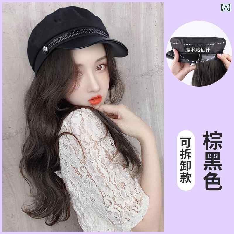 ウッグ 帽子 変装 イメチェン かつら ワンピース レディース 秋冬 英国 レトロ ロング カーリーヘア フル ヘッド セット 髪 かつら レディース ロング ...