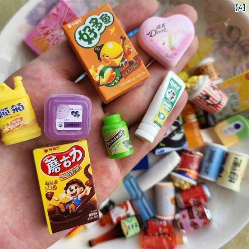 ミニチュア おもちゃ 飾り 装飾 インテリア 子供部屋 カフェ 食品 エンターテイメント コンビニエンス スーパー マーケット小 瓶 インスタント ラーメン チューインガム ポテトチップス ゼリー チョコレート アクセサリー