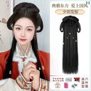 ウィッグ かつら レトロ コスプレ 舞台 パフォーマンス 演者 小道具 漢服 衣装 オールインワン ヘッド バンド 正月 帽子 フル セット ヘア 挨拶 風 ヘ...