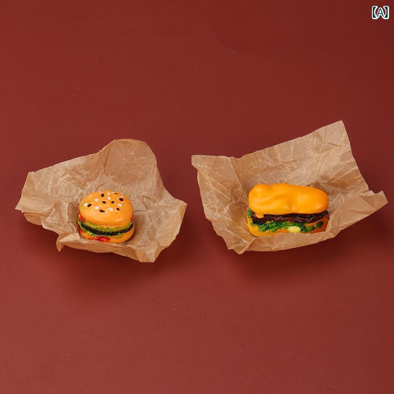 ミニチュア おもちゃ オブジェ インテリア 紙袋 バーガー 食品 遊び アクセサリー スーパー マーケット フライドチキン ショップ スナック アクセサリー 小型 ドール ハウス シーン