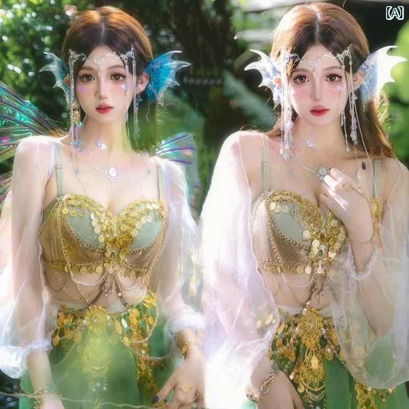 撮影 衣装 ドレス 写真 フォト イベント 思い出 コスプレ マーメイドプリンセス フェアリー 夢 エルフ アート ステージ パフォーマンス