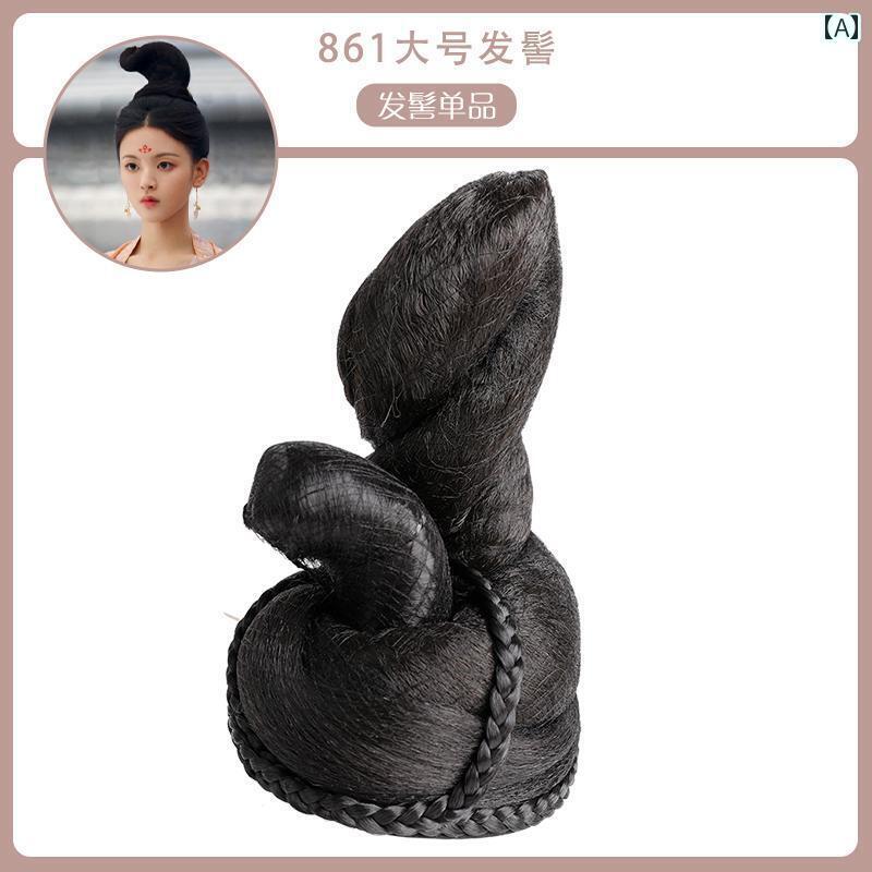 ウィッグ かつら レトロ コスプレ 舞台 パフォーマンス 演者 小道具 衣装 パン 調節可能 ダンス ヘア バッグ 唐 装 漢服 スカート 頭飾り セット