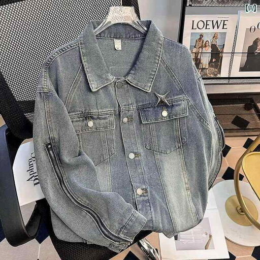 メンズ デニム ジャケット Gジャン アウター おしゃれ アメリカン 春秋 ウォッシュ レトロ トレンド カップル ジッパー ワーク メンズ デニム ジャケット Gジャン アウター おしゃれ アメリカン 春秋 ウォッシュ レトロ トレンド カップル ジッパー ワーク