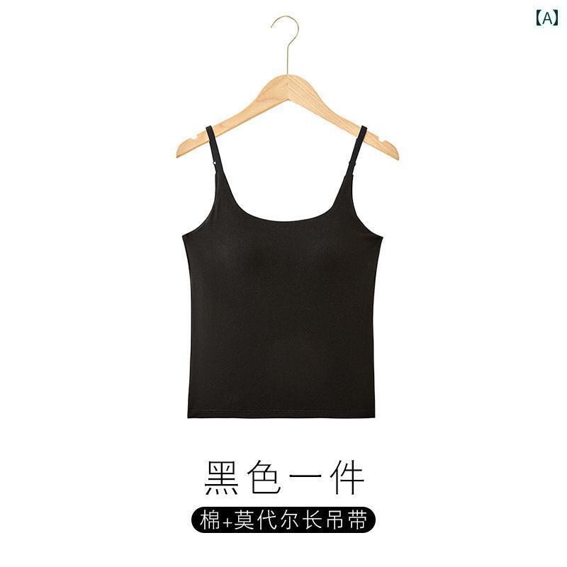 下着 レディース 胸パッド オールインワン ボト シャツ 胸 閉まる トップスス 美 背中 ロング キャミソール スポーツ アウター コットン