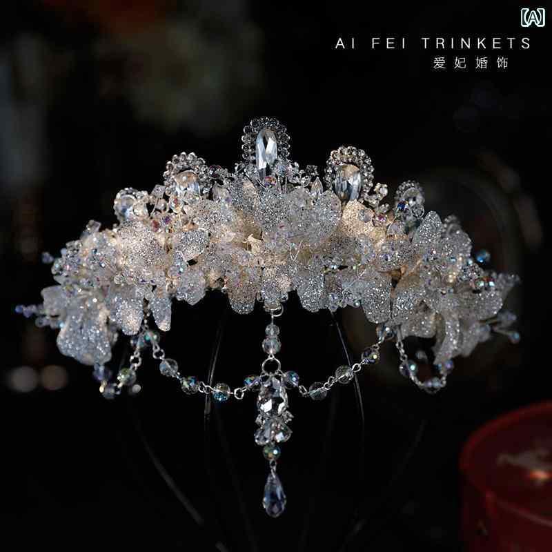 ブライダル ヘッドアクセサリー 結婚式 ウェデング パーティー クラウン 頭飾り 前髪 ウェデングドレス..