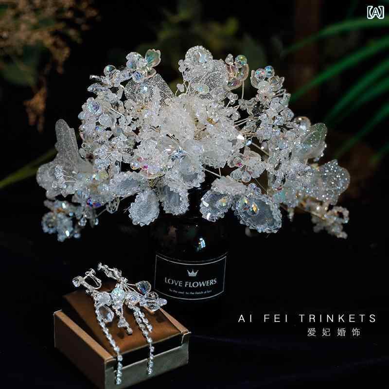 ブライダル ヘッドアクセサリー 結婚式 ウェデング パーティー クラウン 頭飾り 美 スーパー フェアリー プリンセス ウェデング ベール アクセサリー