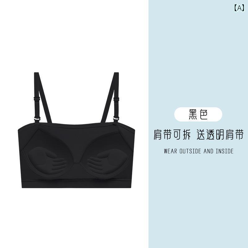 下着 レディース 夏 ストラップレス 見えい 滑りにくい ブラジャー 見えい ショルダーストラップ キャミソール チューブ トップスス たるみ 防止 ギャザー トップスス