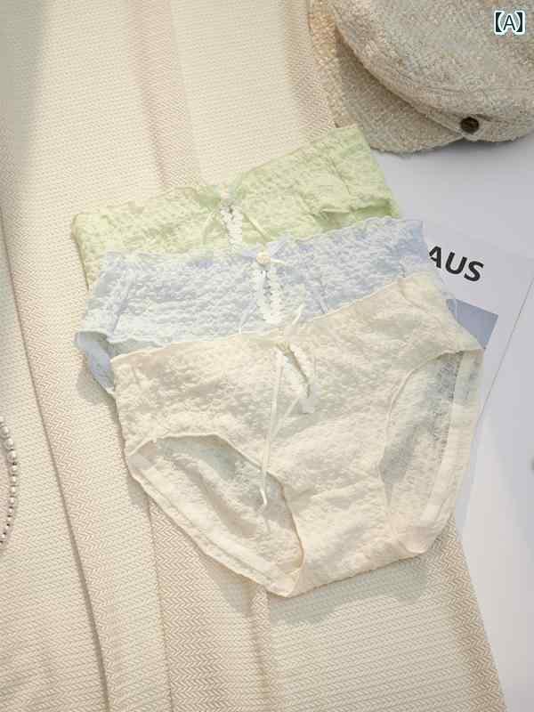 レディース 下着 インナー 魅惑 綿 股 通気性 快適 レース ウエスト トライアングル ショーツ