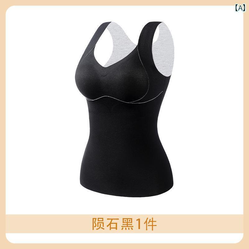 下着 レディース ブラジャー 防寒 服 秋服 お腹 まわり 防寒 起毛 大きいサイズ ブラウン ベスト 冬 Vネック セーター