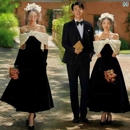 撮影 ドレス 写真 フォト 記念 コスプレ アート 思い出 森 服 フレンチ レトロ 結婚式 カップル 黒 撮影 ドレス 写真 フォト 記念 コスプレ アート 思い出 森 服 フレンチ レトロ 結婚式 カップル 黒