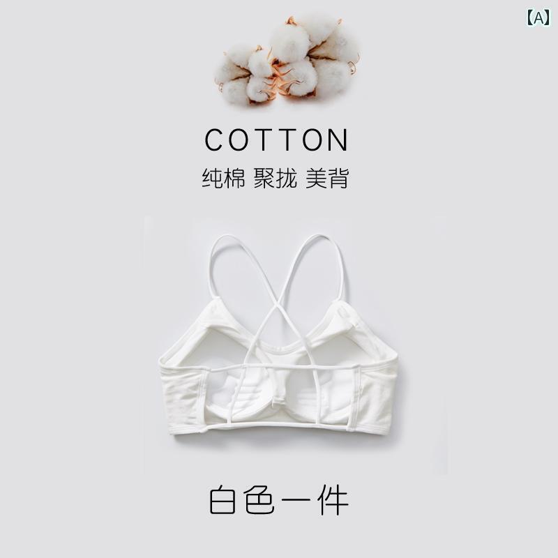 下着 レディース 魅惑 美しい 背中 クロス ストラップキャミソール 綿 吸汗 ストラップ 胸パッド オールインワン ブラジャー プッシュアップ