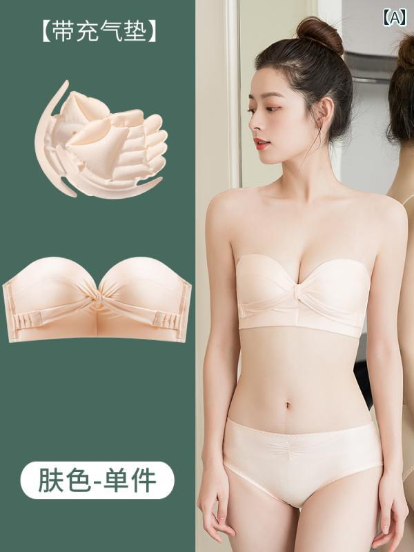 レディース 下着 胸 小さめ ストラップレス プッシュアップ 滑りにくい ブラ ラップ ウェデングドレス チューブ トップスス 華麗 バックブラ