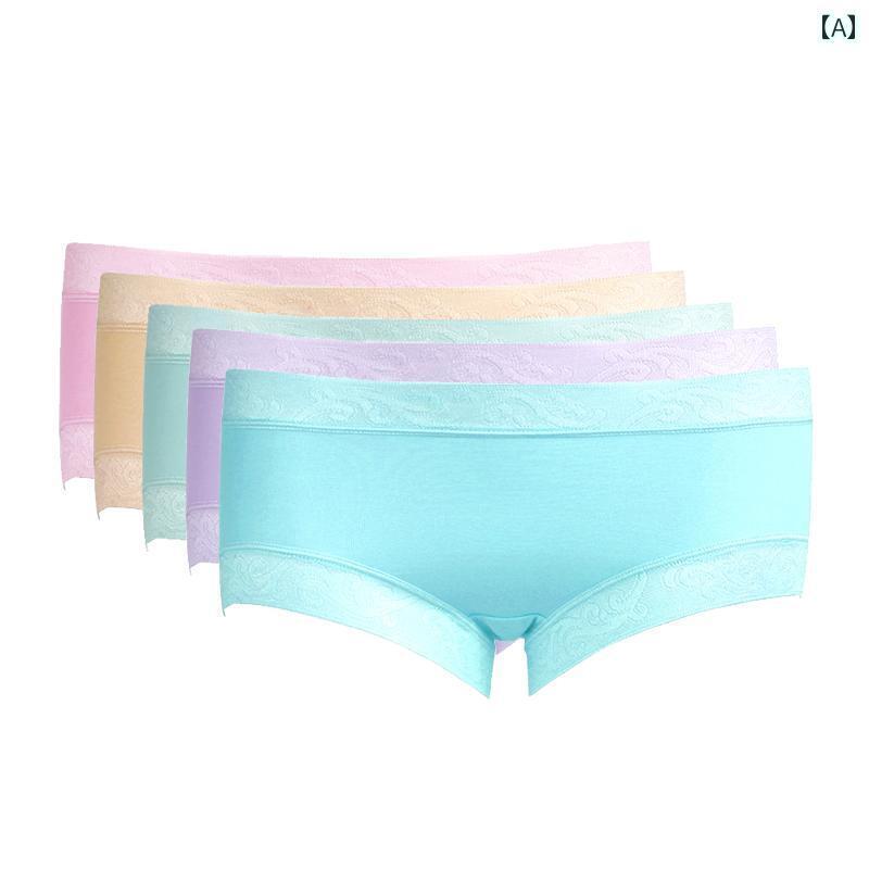 レディース 下着 インナー ソリッドカラー 快適 魅惑 モーダル 通気性 快適 レース ウエスト ブリーフ