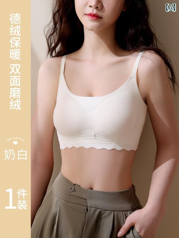 下着 レディース 胸パッド サーマル 冬 シームレス 起毛 ヒーター プッシュアップ 垂れ下り 防止 ベスト ブラ