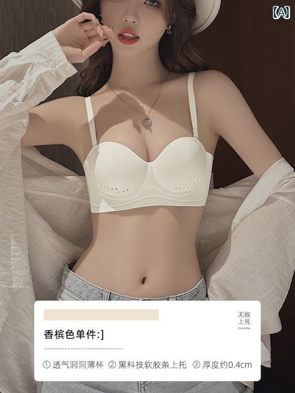 レディース 下着 インナー 夏 シームレス 通気性 快適 薄手 涼しい 貧乳 プッシュアップ副胸 たるみ 防止 ノンワイヤー 夏 白 ブラ