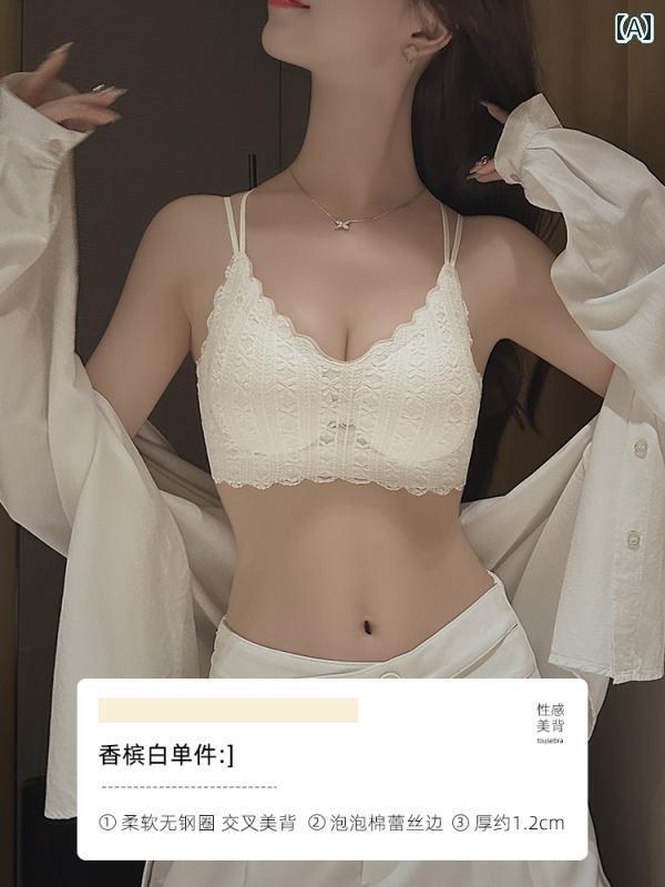 レディース 下着 夏 プッシュアップブラ 貧乳 見せ副 胸 大きく 垂れ 防止 白 レース 美 背中 ガーリー ブラ ストラップ