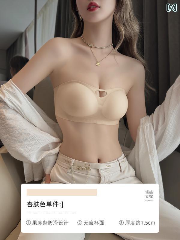 レディース 下着 貧乳 ストラップレス 垂れ防止 プッシュアップ サポート 夏 薄手 涼しい ラップ チューブ トップスス 露出 防止 ブラ