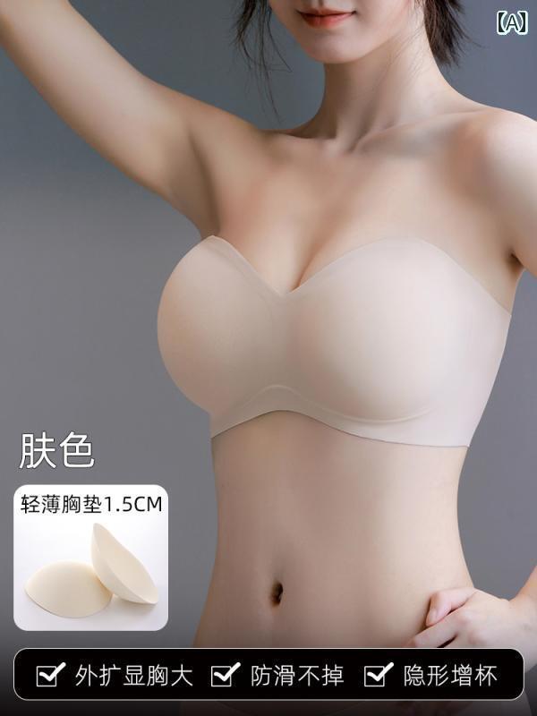 レディース 下着 インナー 拡大 ストラップレス プッシュアップ 滑りにくい 貧乳 大きめ チューブ トップスス ブラ ラップ シームレス ウェディングドレス ストラップ ブラ