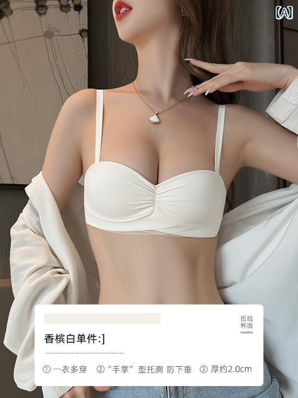 レディース 下着 胸 小さめ シームレス プッシュアップ ハーフ カップ 大きく ワイヤー 横胸 平ら 胸 ストラップレスブラ セット
