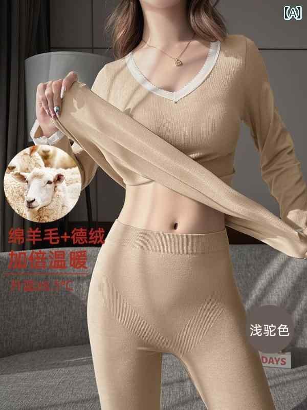 レディース 下着 インナー サーマル 冬 起毛 厚手 秋服 長ズボン シームレス ボディ シェイプ スリム 屋外着 可能