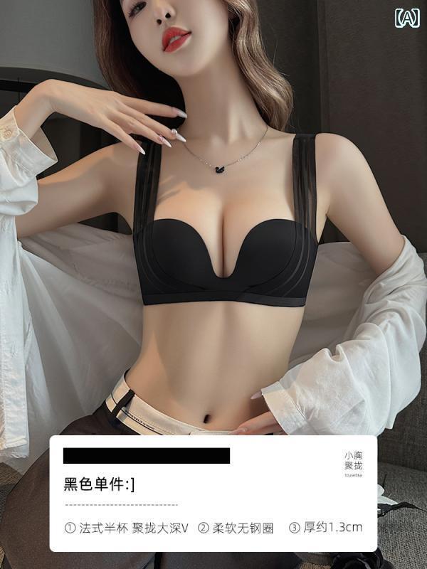 レディース 下着 貧乳 シームレス セクシー 美しい 背中 ハーフ カップ サイズ 副胸 大きく ワイヤー 調整可能 ブラジャー