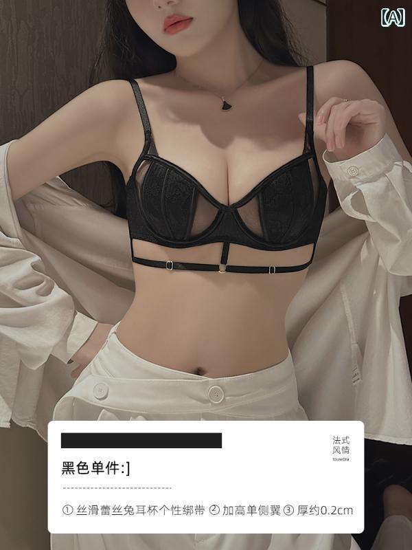 レディース 下着 大きめ 胸 示 小さめ フェミニンレース ウサギ 耳 夏 薄手 涼しい ソフト ワイヤーリング 胸 減ら 垂れ下り ブラジャー