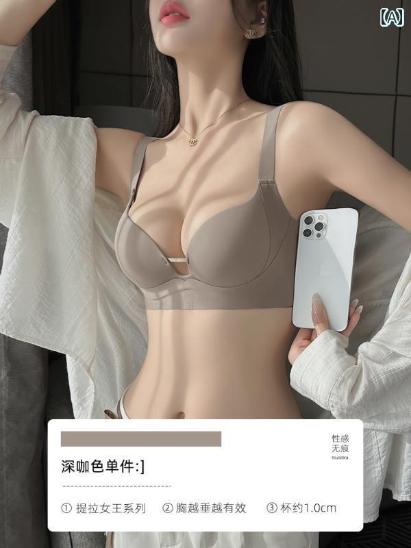 レディース 下着 貧乳 シームレス 垂れ防止 プッシュアップ 懸垂 ノンワイヤー 胸 縮小 ワンピース ブラ
