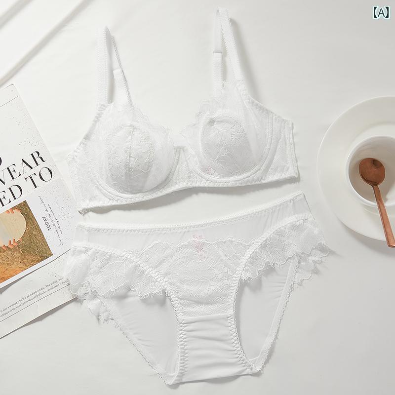 下着 レディース 通気性 快適 薄手 涼しい 夏 大きめ 胸 小さめ たるみ 防止 白 ブラジャー 魅惑 魅力 セット 示