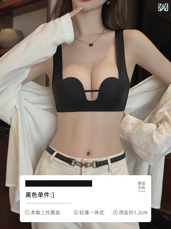 下着 レディース 貧乳 シームレス 夏 薄手 涼しい 深 V ハーフカップブラ ショーツセット