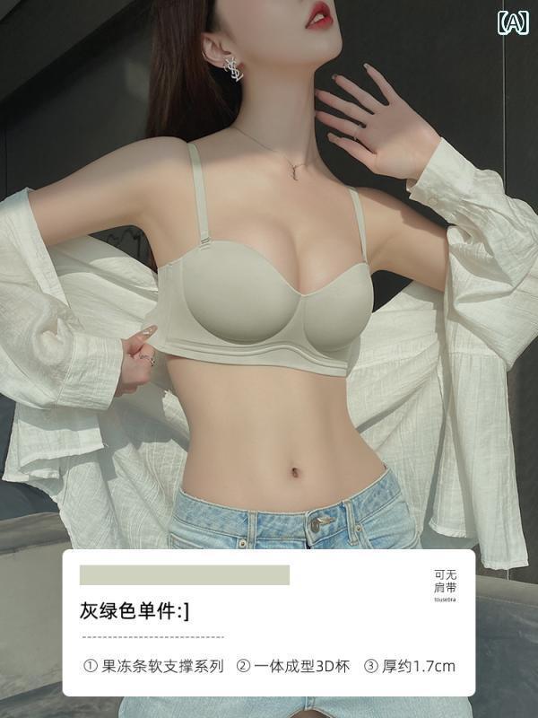 下着 レディース シームレス プッシュアップ 小さめ 胸 平ら 胸 大きめ 補助 胸 たるみ 防止 ストラップレス 白 ブラジャー セット