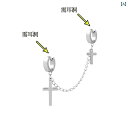 メンズ アクセサリー イヤリング ぶら下げ チェーン イヤー クリップ チタン鋼 クロス イヤリング レトロ ステンレス ヒップ ホップ イヤリング
