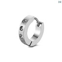アクセサリー メンズ レディース カップル 夫婦 お揃い ペア 韓国 チタン鋼 ラウンドストーン イヤリング ステンレス 耳 バックル ジュエリー