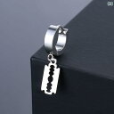 メンズ アクセサリー ステンレス レトロ ブレード イヤリング チタン鋼 パンク 個 ヒップ ホップ ストリート 耳骨 バックル イヤリング