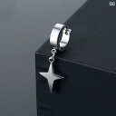 メンズ アクセサリー 韓国 ステンレス 四芒星 コイル イヤリング レンチ ペンダント チタン鋼 耳骨 バックル ヒップ ホップ 耳骨 ネイル イヤリング