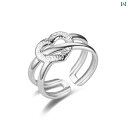 リング メンズ レディース 婚約 結婚 指輪 ペア アクセサリー 指輪 クロスボーダー オープン ハート型 チタン鋼 韓国 24 K ゴールド ステンレス