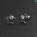 レディース アクセサリー 韓国 シンプル シンプル 通勤 五芒星 チタン鋼 ストーン イヤリング 耳骨 爪 愛