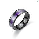リング メンズ レディース 婚約 結婚 指輪 ペア アクセサリー 指輪 クロスボーダー パープル パッチ ブラック チタン鋼 ステンレス