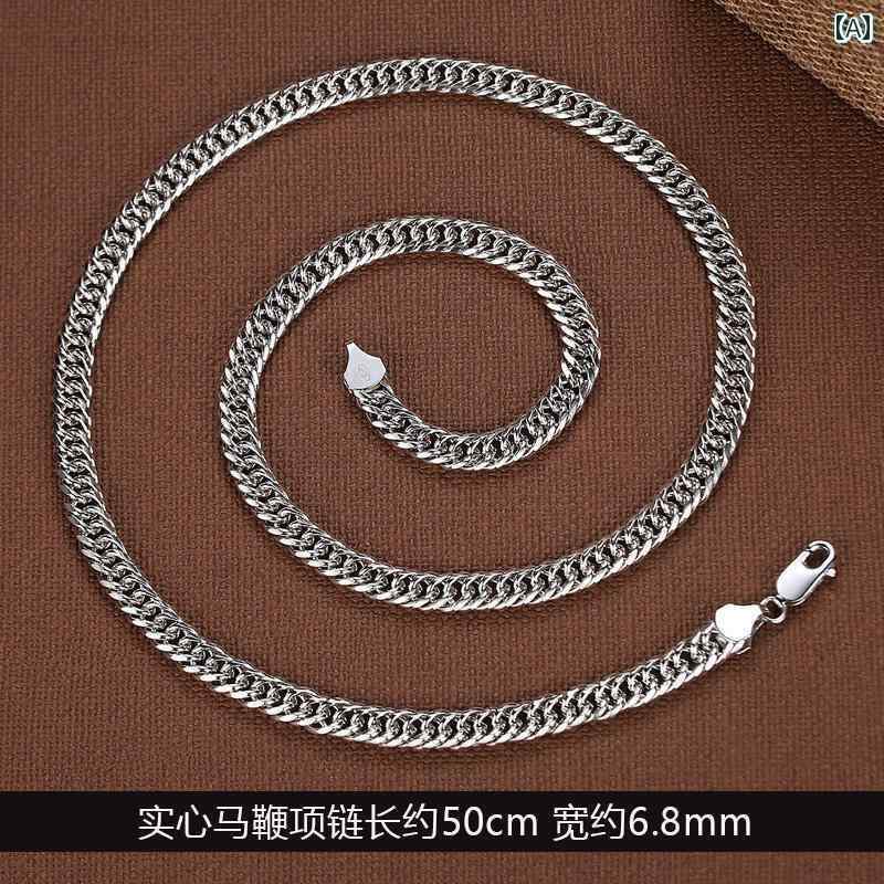 アクセサリー メンズ レディース カップル 夫婦 お揃い ペア S925 スターリングシルバー ソリッド ホース ホイップ キューバ ネックレス ヒップ ホップ...