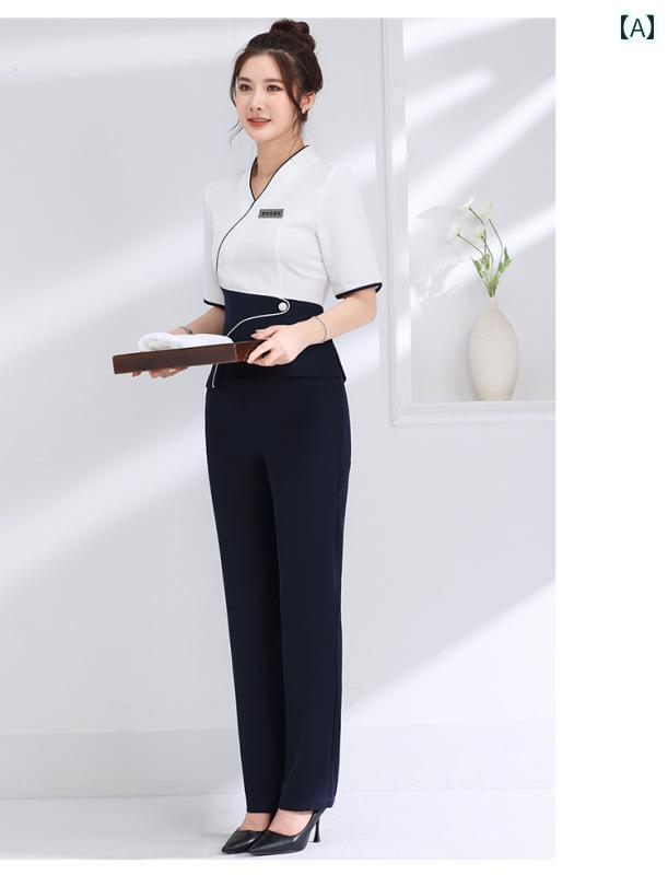 エステ ユニフォーム レディース 制服 サロン おしゃれ 美容院 クリニック 美容師 スリーブ コンデショ..