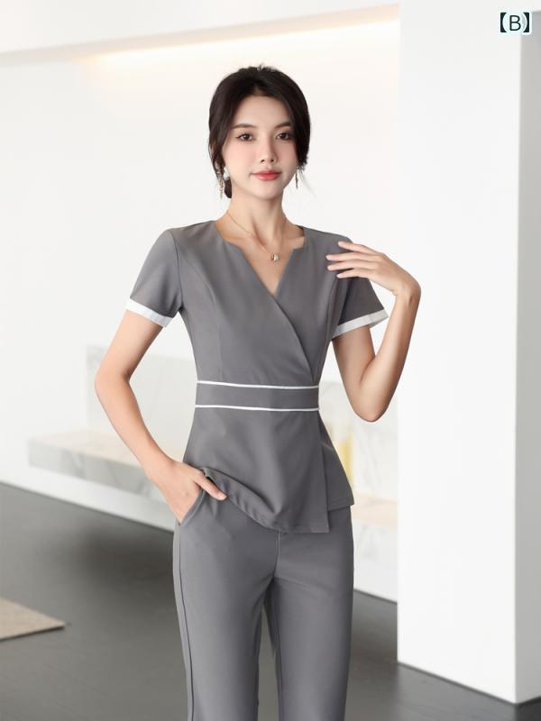 エステ ユニフォーム レディース 制服 サロン おしゃれ 美容師 美容院 クリニック 健康 ショップ 技術者 セット