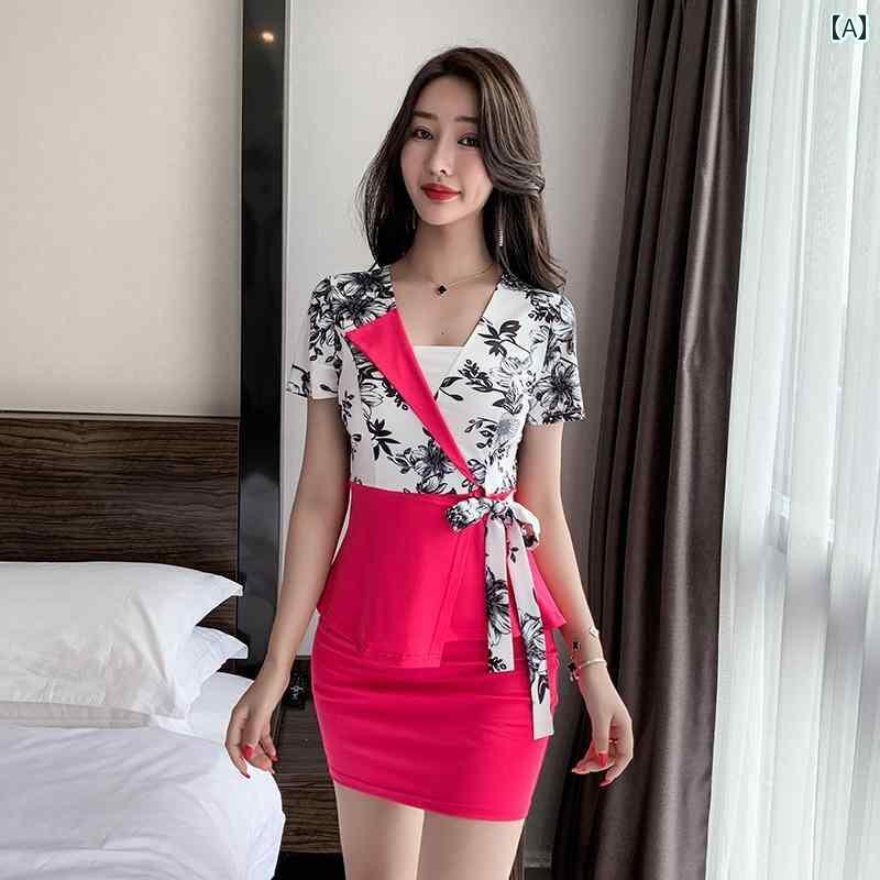 キャバ ドレス セクシー ミニスカート マッサージ セラピスト ユニフォーム 制服 スパ スリム レジャー 服 セットアップ セット