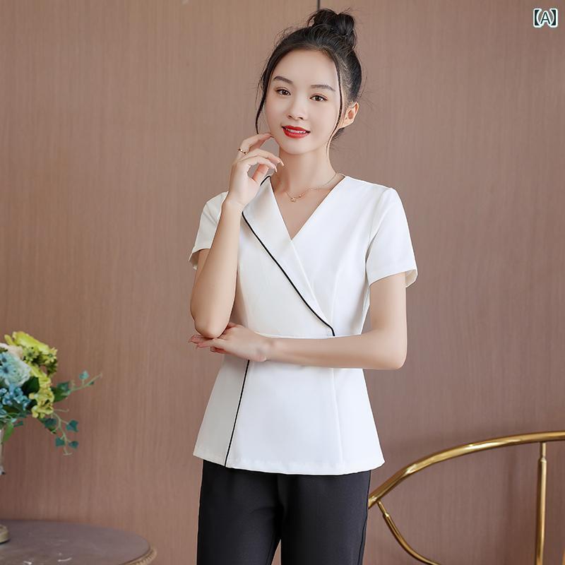 エステ ユニフォーム 制服 サロン スパ マッサージ リラクゼーション エステシャン セラピスト ビューテー 美容師 レディース 秋冬 フットバス フット ホテル フロント デスク